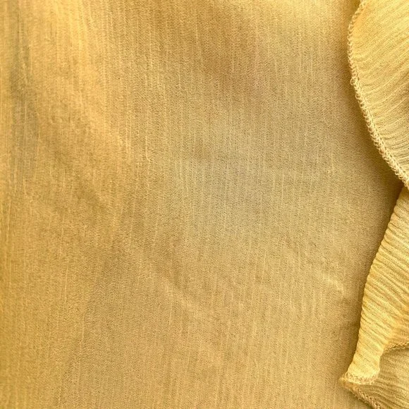 ULLA JOHNSON RUFFLE BLOUSE CASSAN MUSTARD CHIFFON SIZE 2 BELL SLEEVE TOP - Picture 8 of 8